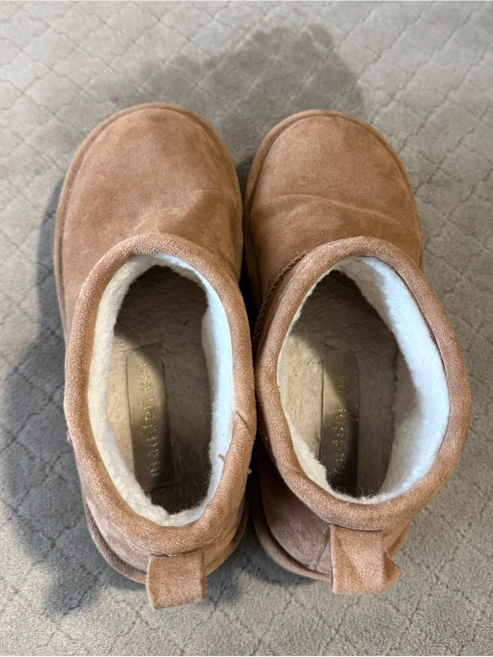 Madden Girl Tan Faux-Fur Lined Platform Ankle Boots